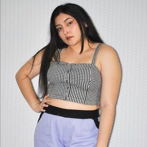 Hollister plaid crop tank top (medium)